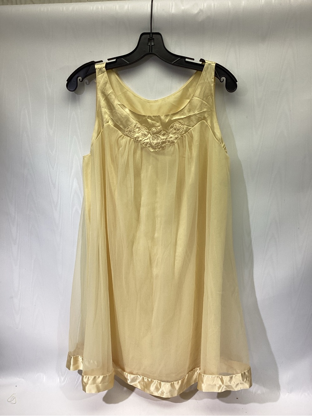 Vintage 1960's Artemis Gossard Yellow Babydoll Nightie Sheer Chiffon SMALL